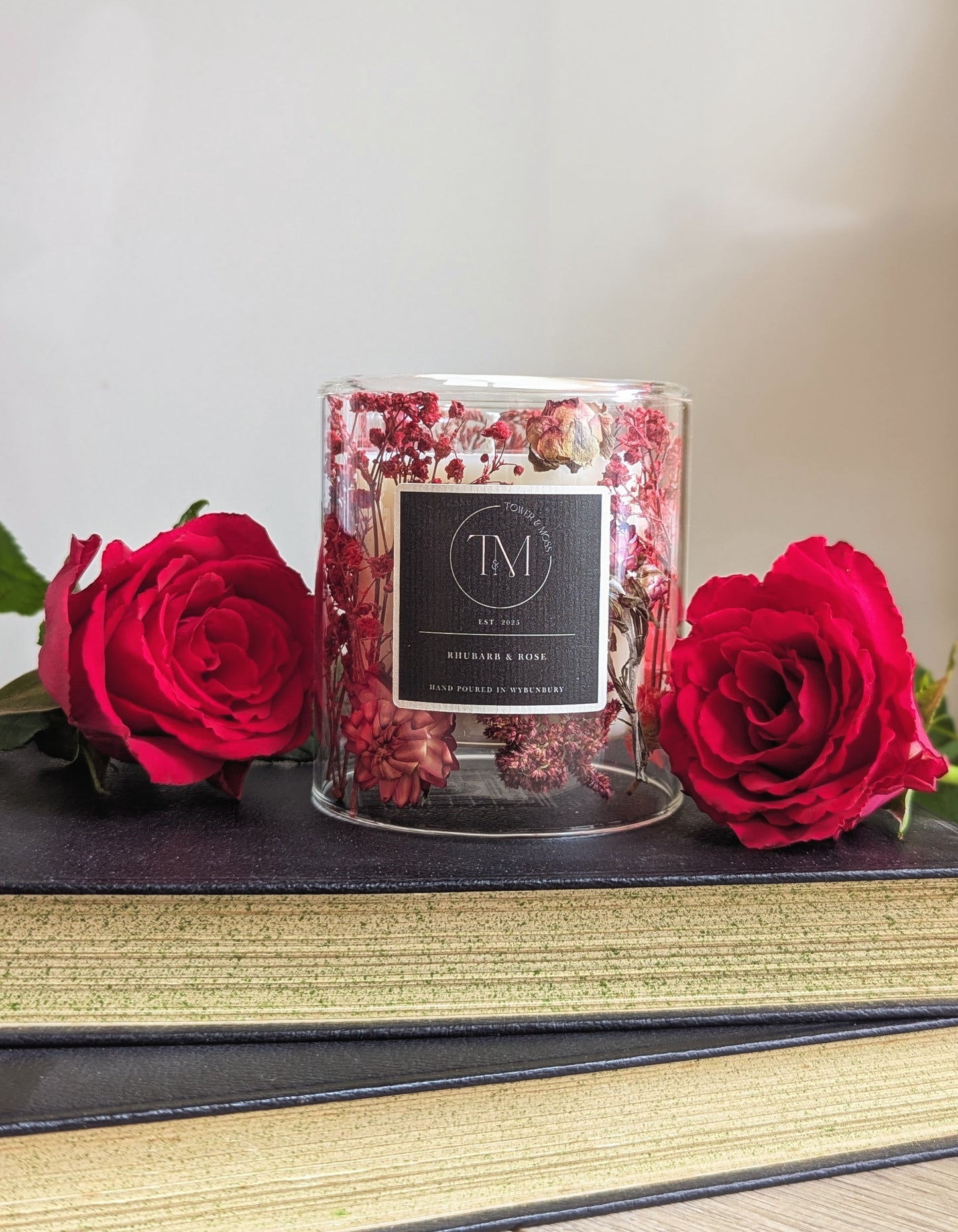 Rhubarb & Rose Botanical Candle
