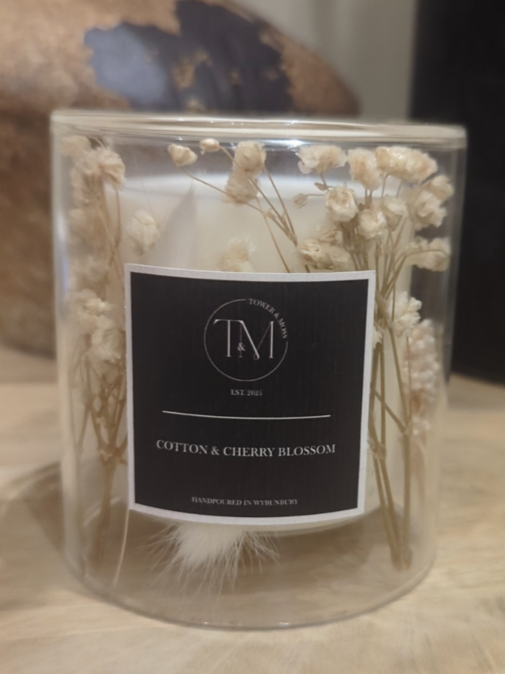 Cotton & Cherry Blossom Botanical Candle