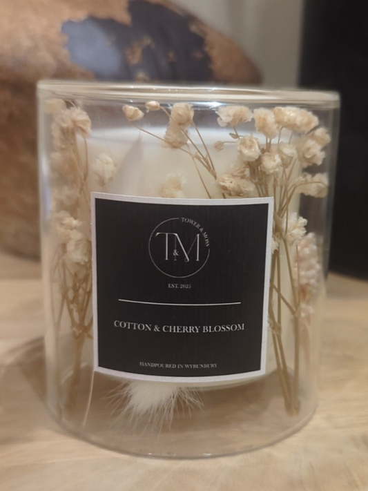 Cotton & Cherry Blossom Botanical Candle